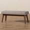 Baxton Studio Elia Walnut Wood Light Grey Button-Tufted Bench 140-7563 - alternate 6